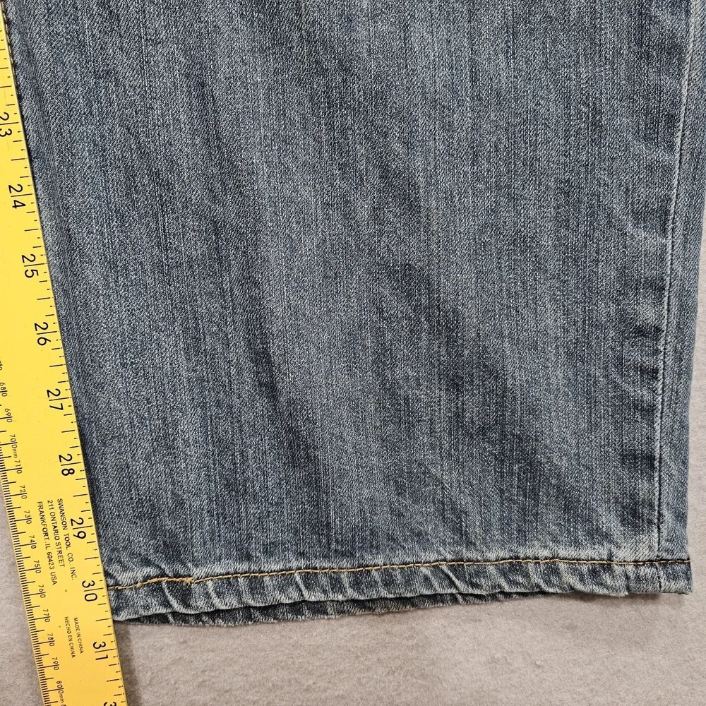 Levis 559 Relaxed Straight Jeans Mens 50x31 Blue Medium Wash Trucker Damaged